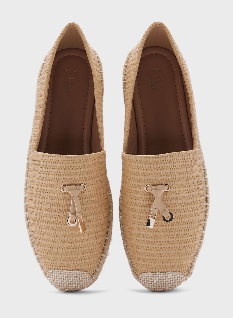 Tassel Detail Quilted Espadrille