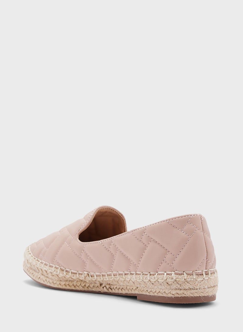 Woven Effect Quilted  Espadrille