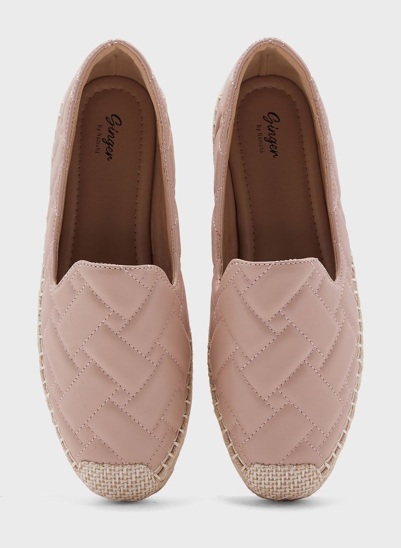 Woven Effect Quilted  Espadrille