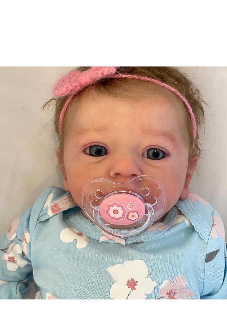 Lifelike Reborn Baby Dolls Girl,17-Inch Realistic-Newborn Baby Dolls with Weighted Soft Cloth Body, Real Life Cute Reborn Dolls with Gift Box for Kids Age 3+