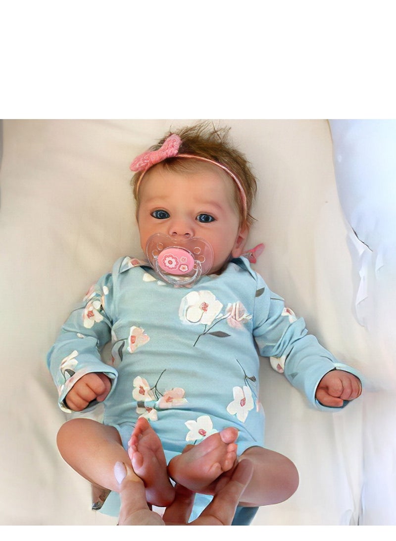 Lifelike Reborn Baby Dolls Girl,17-Inch Realistic-Newborn Baby Dolls with Weighted Soft Cloth Body, Real Life Cute Reborn Dolls with Gift Box for Kids Age 3+