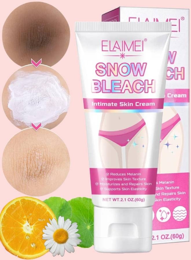 60g Snow Bleach Cream Underarm Armpit Knee Elbow Thigh Joint Intimate Parts Whitening Cream Dark Spot Corrector Cream Body Care Whitening Brightening Milk Lotion Skin Bleaching Moisturizer