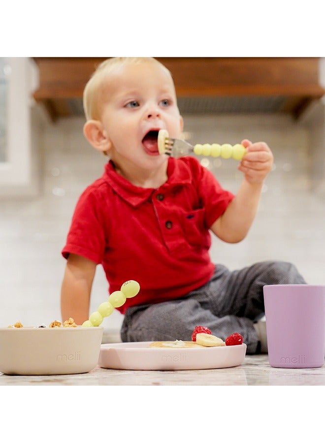 Snack Containers And Utensil Set - Lion And Panda Snack Containers, Silicone Caterpillar Spoon And Fork Set