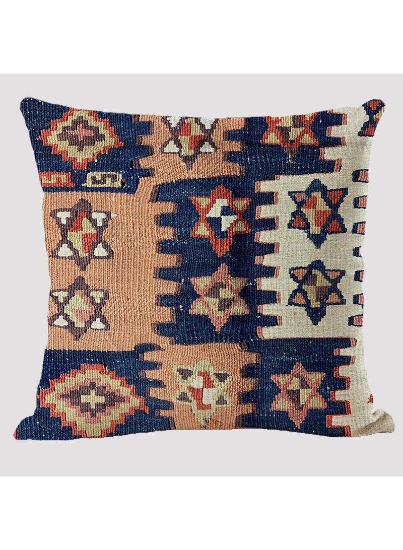 4 Pcs Bohemian Pillowcases Ethnic Linen Pillowcases Multicolor 45x45cm Without Pillow Core