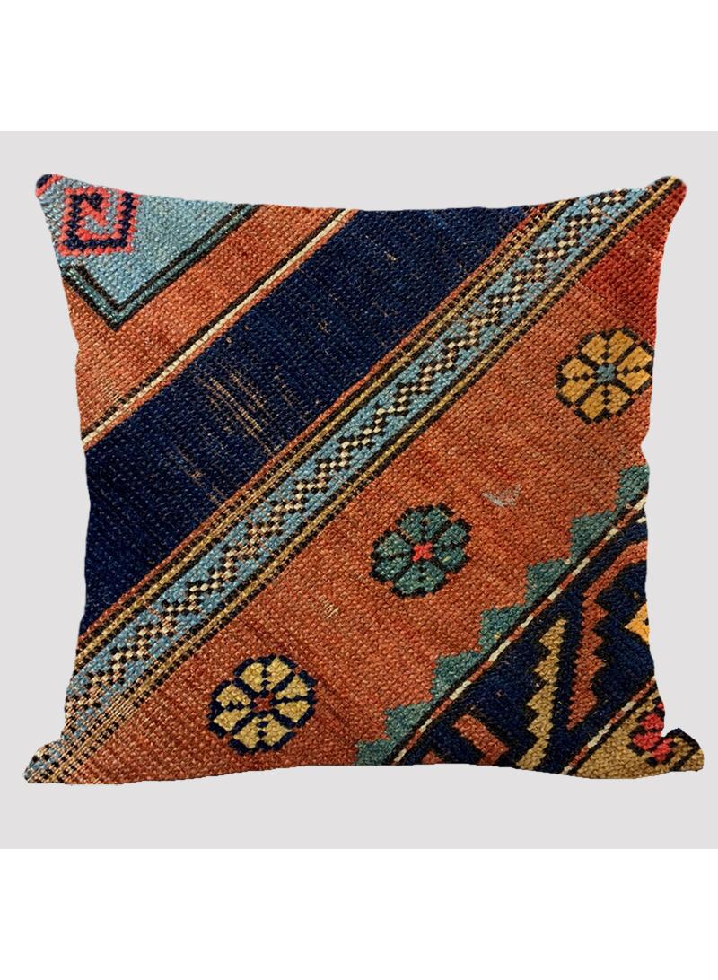 4 Pcs Bohemian Pillowcases Ethnic Linen Pillowcases Multicolor 45x45cm Without Pillow Core