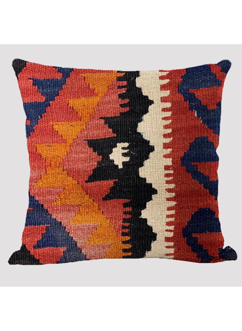 4 Pcs Bohemian Pillowcases Ethnic Linen Pillowcases Multicolor 45x45cm Without Pillow Core