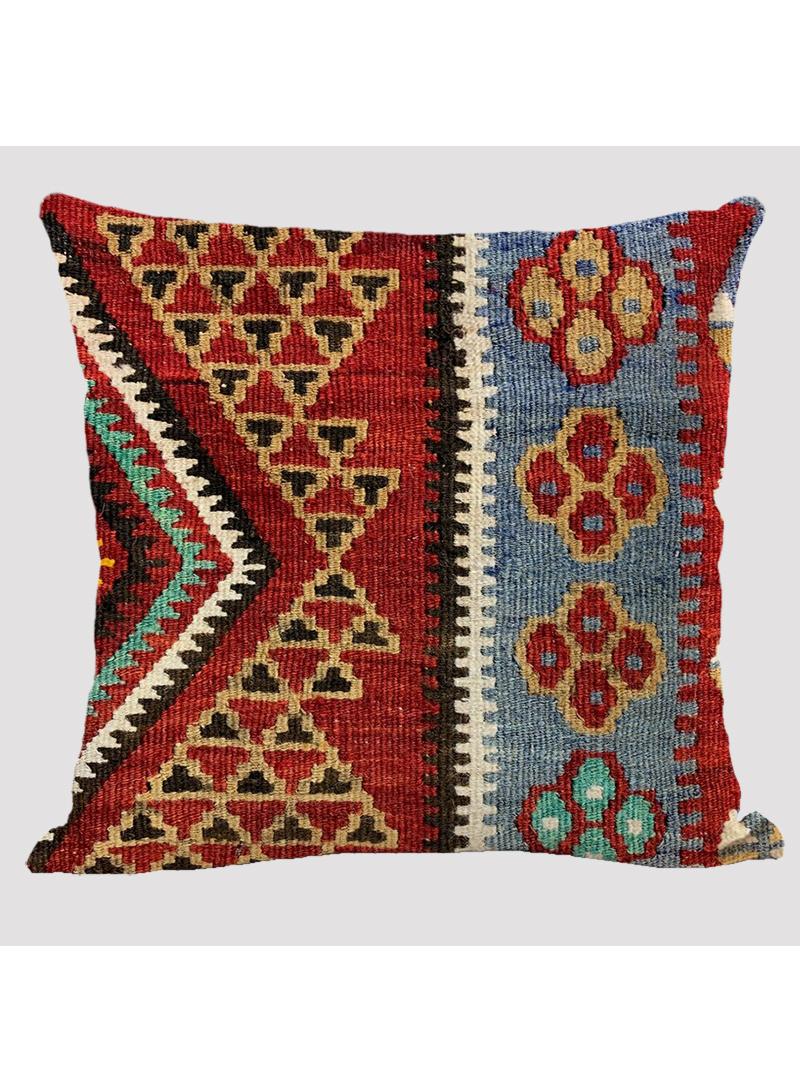 4 Pcs Bohemian Pillowcases Ethnic Linen Pillowcases Multicolor 45x45cm Without Pillow Core