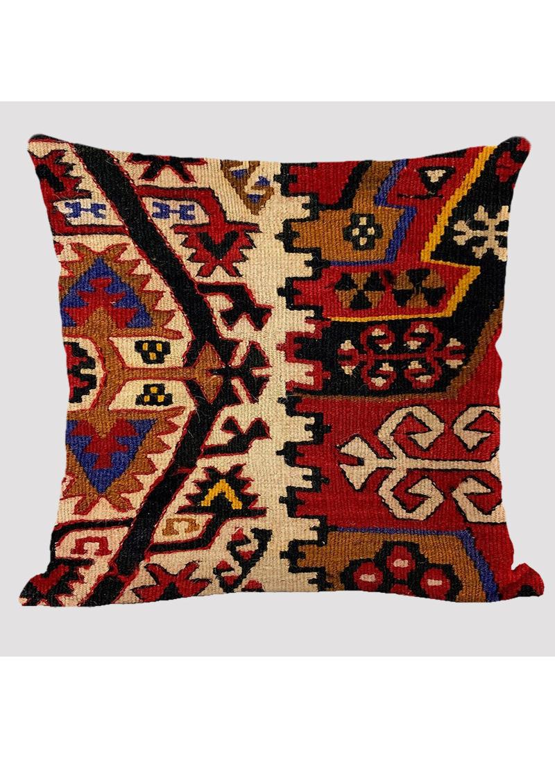 4 Pcs Bohemian Pillowcases Ethnic Linen Pillowcases Multicolor 45x45cm Without Pillow Core