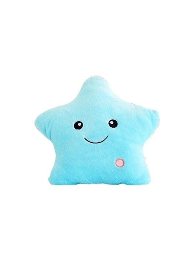 Star Plush Pillow With LED Blue/Black 12x12x5cm