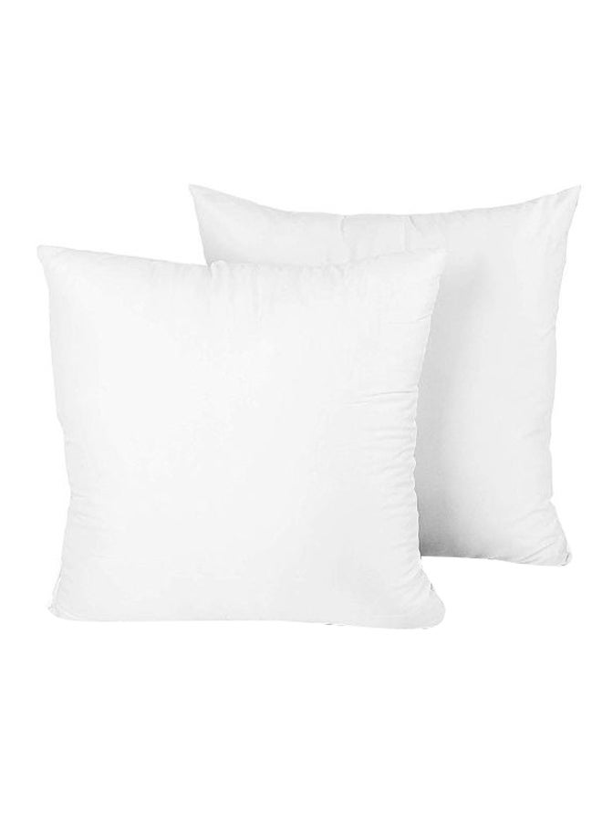 2-Piece Hypoallergenic Down Substitute Pillow Core Cotton White 45 x 45centimeter