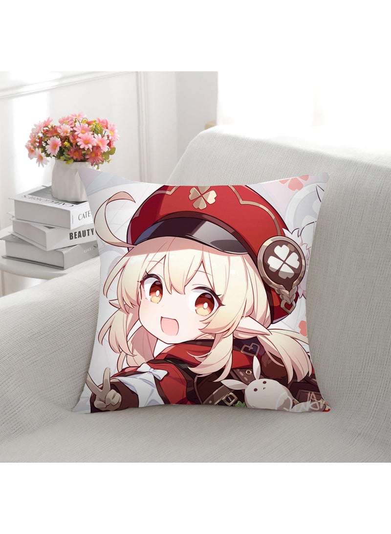 Genshin Impact printed pillow cartoon backrest sofa bedroom household 45 * 45CM