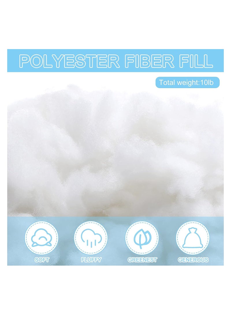 White Polyester Filling Fluffy High Resilience Stuffing for Cushions, Pillows, Teddy Bear and Toy Hypoallergenic Lofty Hollow Filling for Sofas and Bedding, (500, 1000, 1500, 2000, 3000, 4000, 5000g)