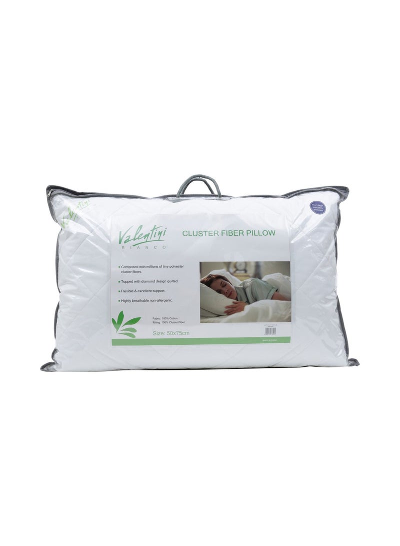 Cluster Fiber Pillow Microfiber White