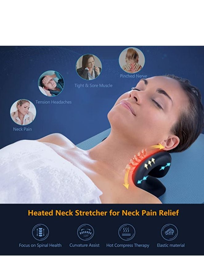 COOLBABY Neck Stretcher. Cervical Traction Device. Neck Hunchback Corrector With Graphene Heating. Relaxation. For Neck Pain Relief And Muscle Relaxation (Black)