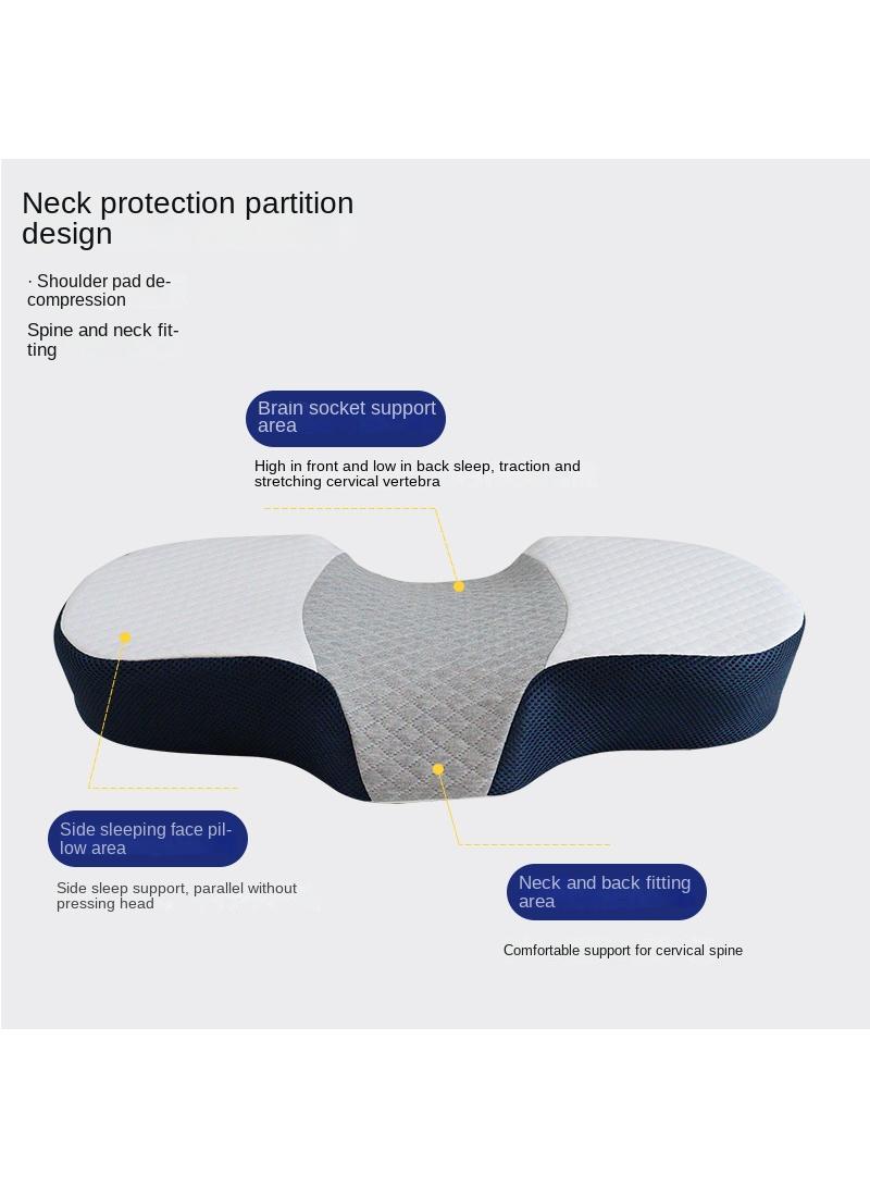 Memory Foam Neck Pillow Adjustable Ergonomic Cervical Sleeping Pillow Neck Support Bed Pillow For Shoulder And Neck Pain Relief Orthopedic Pillow For Side Sleeping With Washable Cover