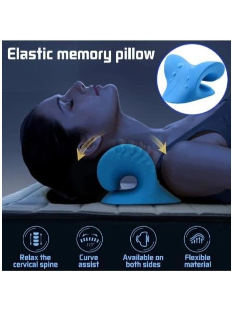 Neck Shoulder Stretcher Relaxer Cervical Chiropractic Traction Device Pillow for Pain Relief,Muscle Relax Cervical Spine Alignment, Physical Solution Ergonomic Design