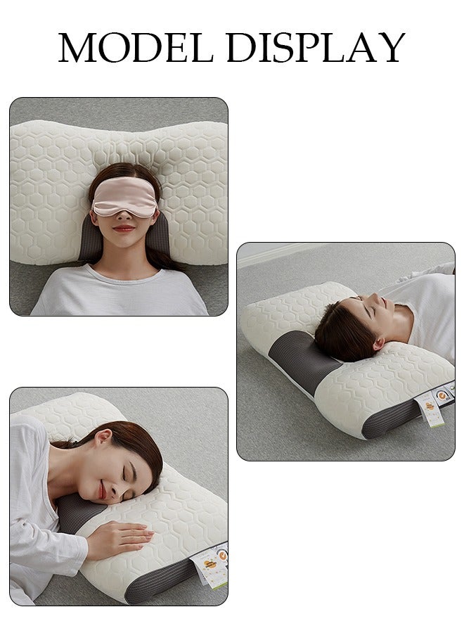 Super Comfort Ergonomic Pillow for Neck Head and Shoulder Pain Relief Contour Support Pillows for Bed Sleeping Orthopedic Cervical Spine Stretch Pillow for Side Back Stomach Sleeper