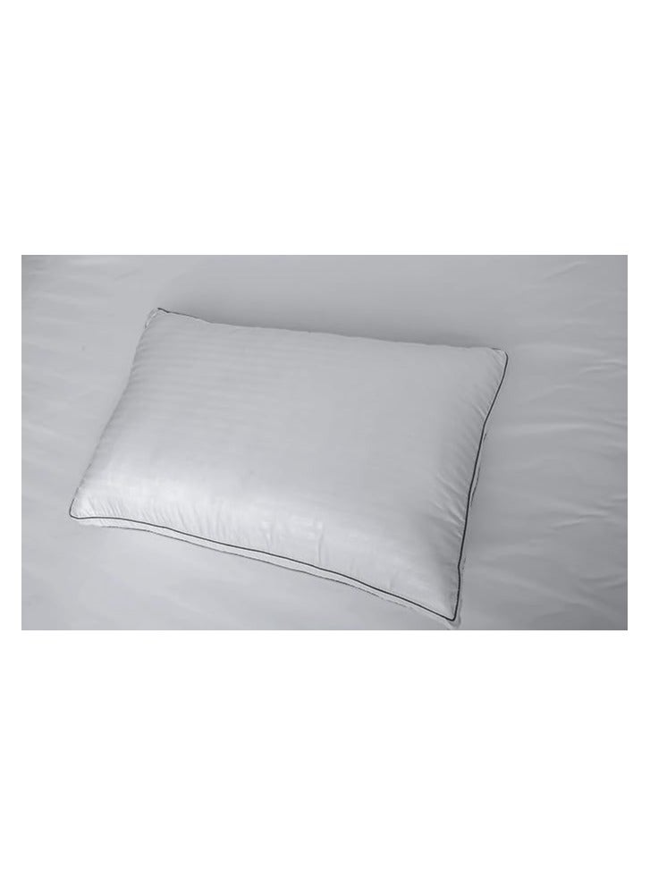 COMFY SET OF 2 WHITE SOFT HOTEL STYLE DOUBLE PIPING PILLOW