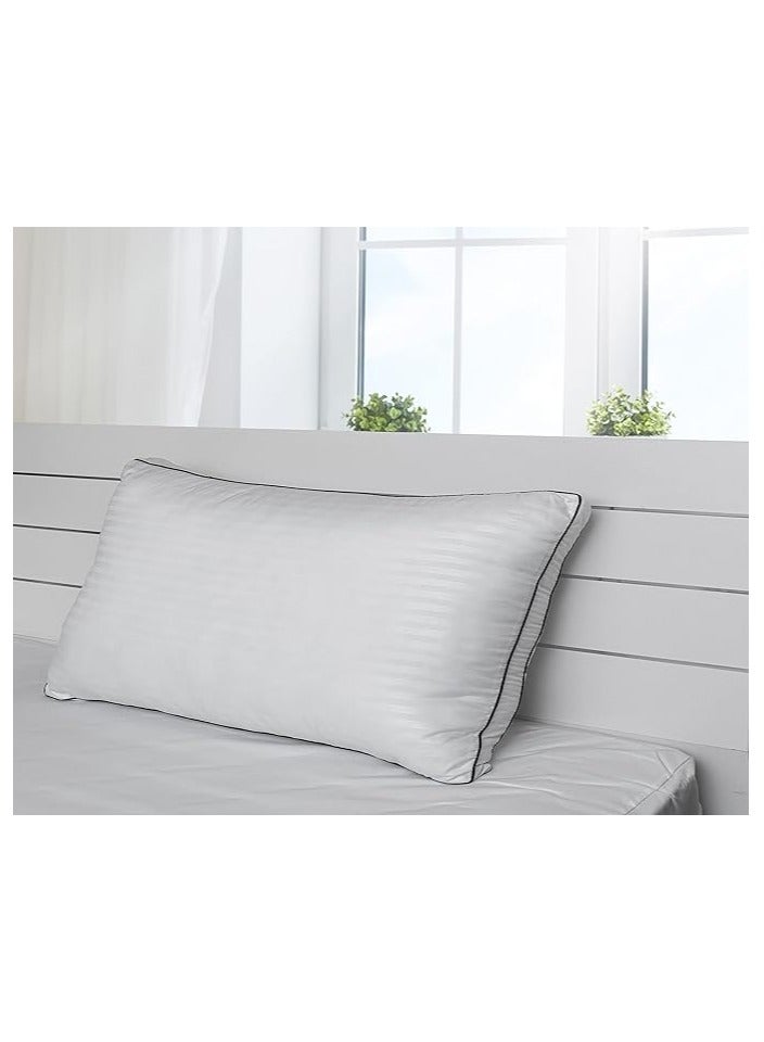 COMFY SET OF 2 WHITE SOFT HOTEL STYLE DOUBLE PIPING PILLOW