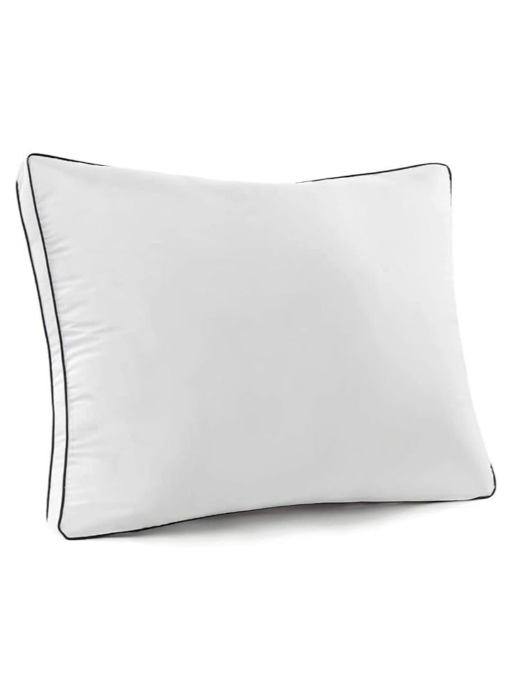 COMFY WHITE SOFT HOTEL QUALITY SET OF 2 DOUBLE PIPING PILLOW