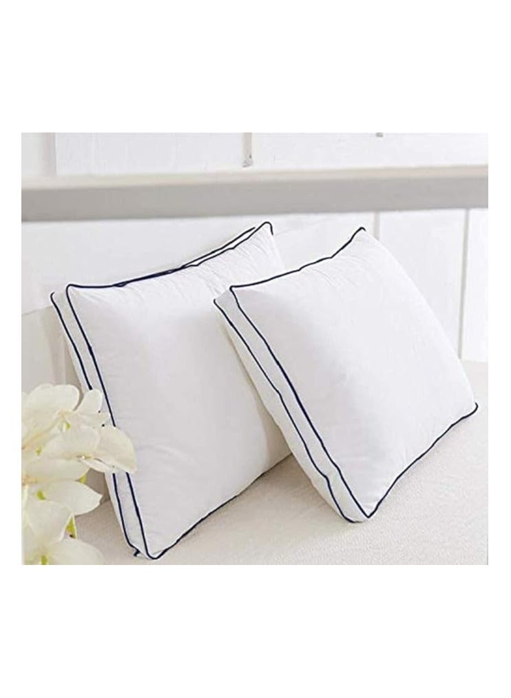 COMFY WHITE SOFT HOTEL QUALITY SET OF 2 DOUBLE PIPING PILLOW