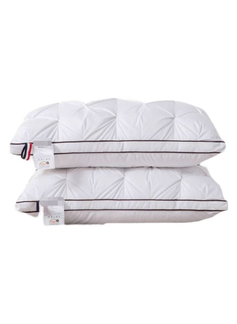 COMFY SOFT DOUBLE CORD HOTEL QUALITY FEATHER FILLING PILLOW- SET OF 2