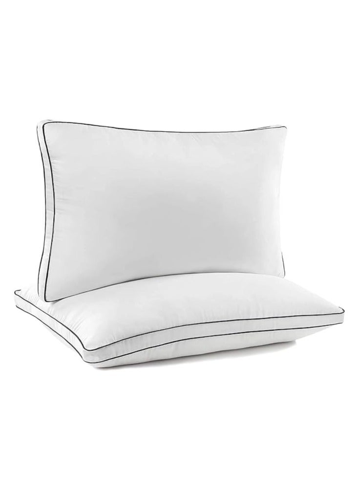 Comfy Set Of 2 Double Cord Soft Cotton Hotel Quality Pillow