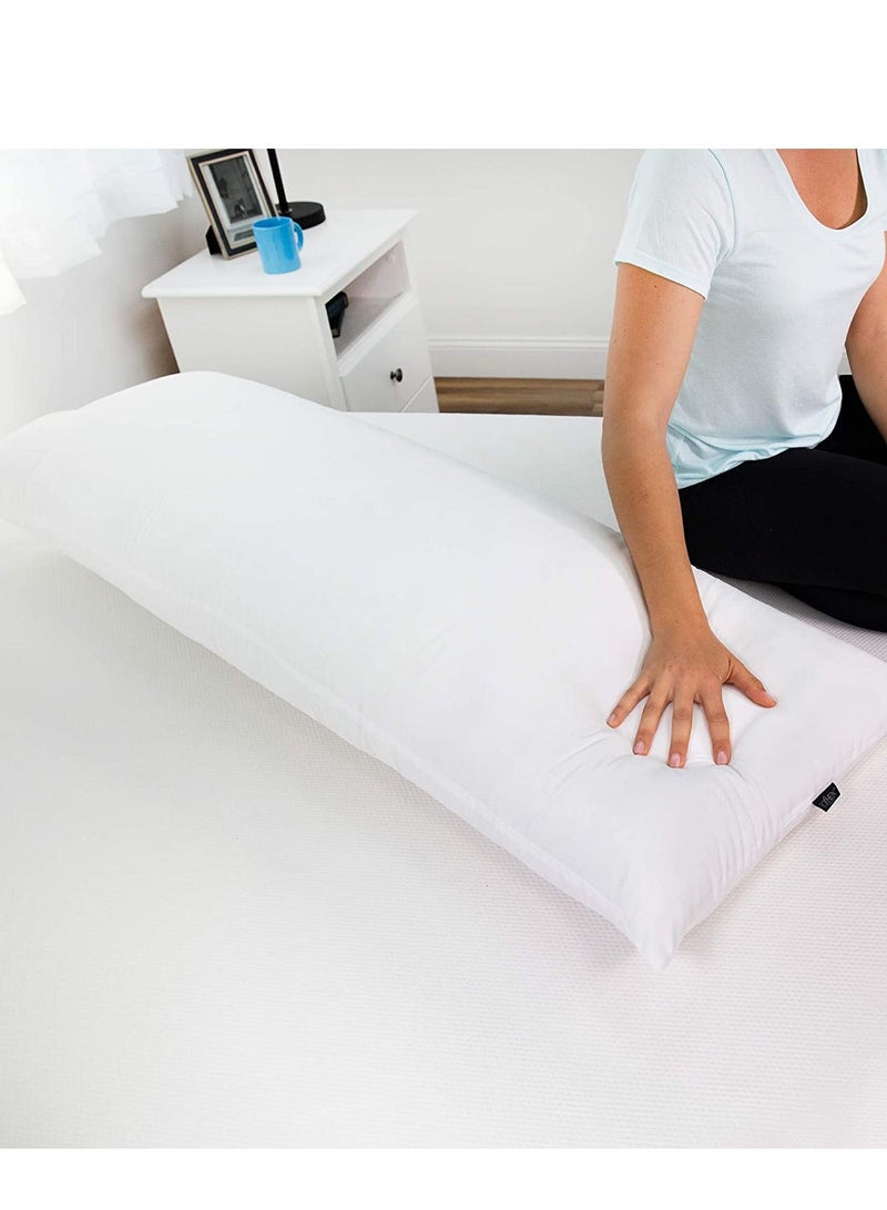 Maestro Full Body Pillow Cotton Feel Plain White Hollowfiber 1400 gm Filling, Breathable Large Body Pillow for Side Sleepers, 45x 120 cm with 1 Pc Cotton feel Pillowcase size: 50 x 125 cm