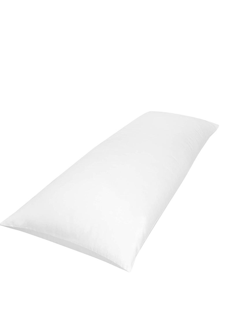 Maestro Full Body Pillow Cotton Feel Plain White Hollowfiber 1400 gm Filling, Breathable Large Body Pillow for Side Sleepers, 45x 120 cm with 1 Pc Cotton feel Pillowcase size: 50 x 125 cm