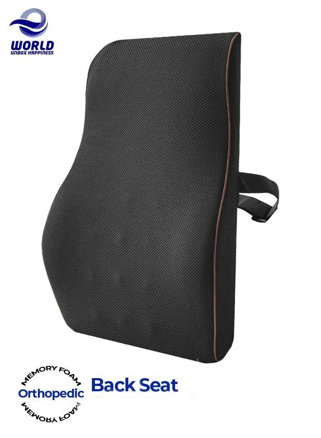 Lumbar Support Pillow for Office Chair Memory Foam Back Cushion for Back Pain Relief Improve Posture Large Back Pillow for Car, Computer Chair, Recliner Breathable Mesh Cover Double Adjustable Straps