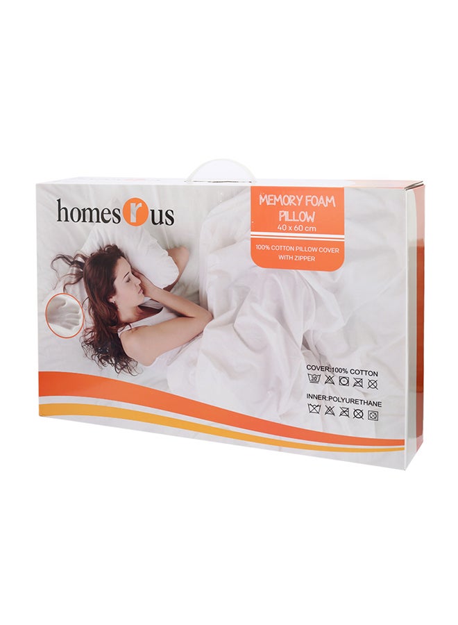 Memory Foam Pillow Fabric Beige 40x60centimeter