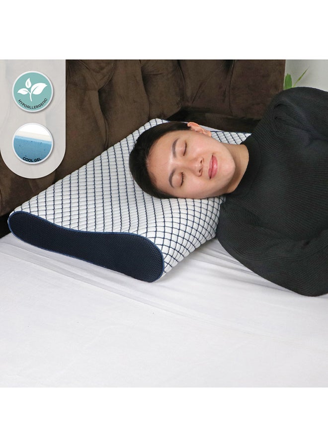 Medical Orthopedic Contour Cooling Gel Pillow Memory Foam White 60x40x7cm