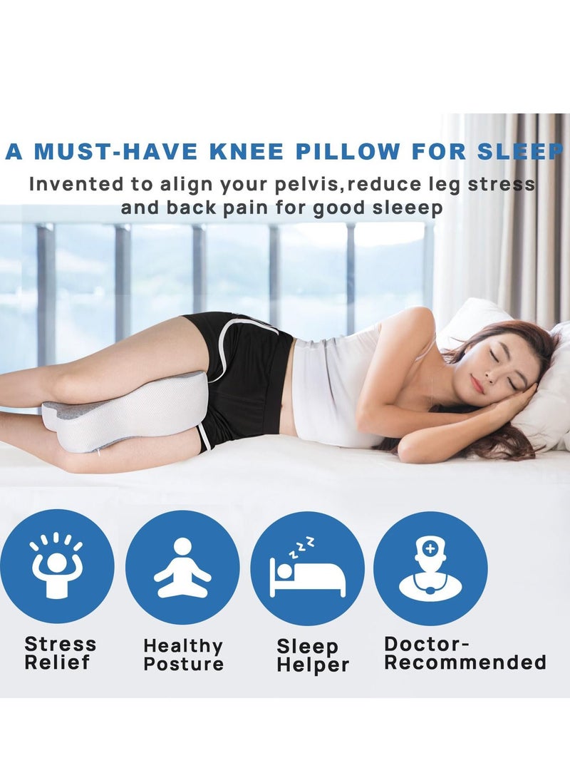 Semicircle Round Shape Leg Pillow Promotes Sleep, Knee Pillow Separates The Knees for Body Alignment - No Strap (35*25*13.5cm)