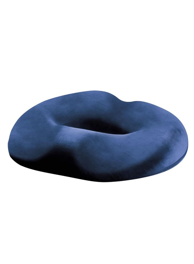 Memory Foam Donut Pillow Tailbone Pain Relief, Memory Foam Seat Cushion for Office Chair, Wheelchair Office Chair Cushion for Back Cushion (Blue)