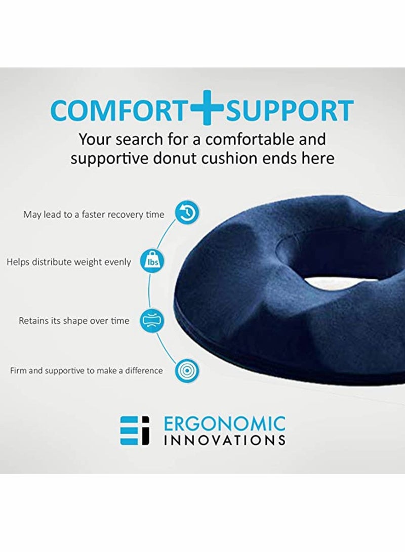 Donut Pillow, Large Donut Seat Cushion for Relief Tailbone Pain, Hemmoroid Treatment, Bed Sores, Prostate, Coccyx, Sciatica, Pregnancy, Postpartum, Ergonomic Design