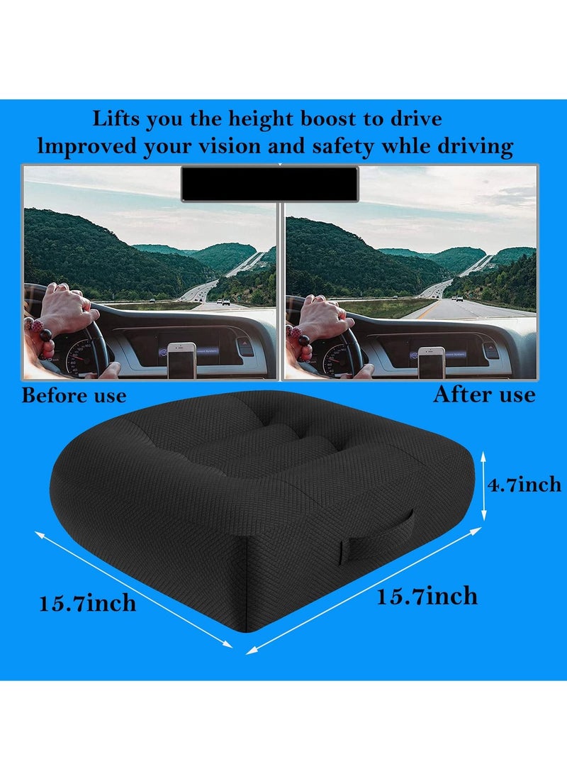 Booster Seat Cushion Posture Cushion Portable Breathable Mesh, Effectively Increase The Field of View by 12cm/ 4.7in, Ideal for Office, Home, Angle Lift Seat Cushions,Black