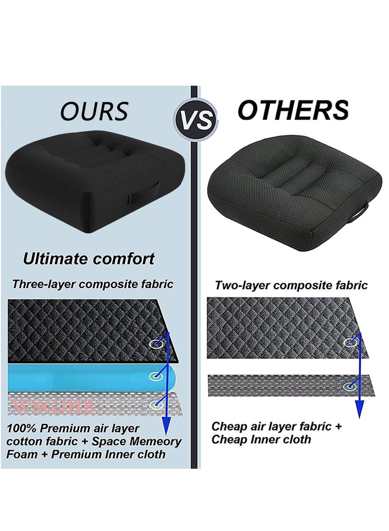 Booster Seat Cushion Posture Cushion Portable Breathable Mesh, Effectively Increase The Field of View by 12cm/ 4.7in, Ideal for Office, Home, Angle Lift Seat Cushions,Black