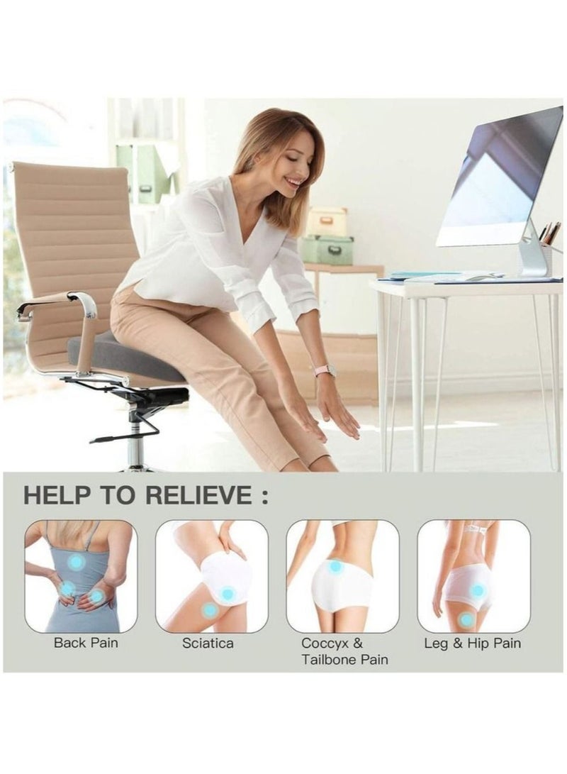 Orthopedic Gel Foam Seat Cushion Tailbone,Support for All-Day Sitting and Back Pain Relief grey