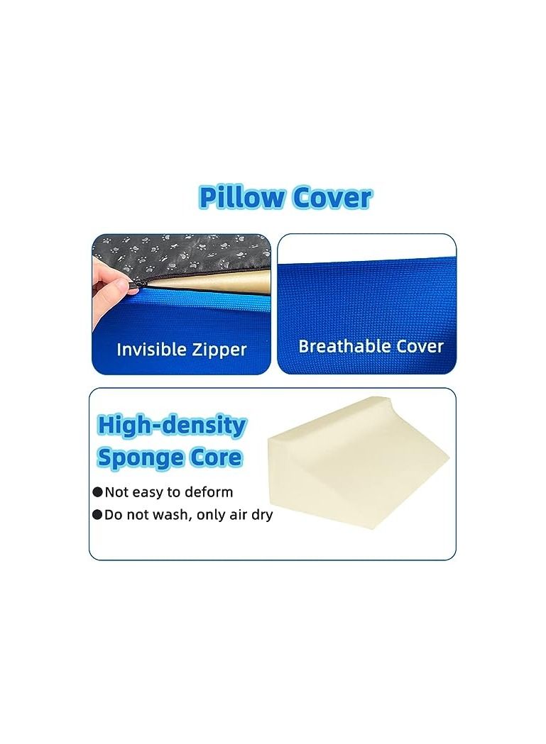 Bed Wedge Pillow with Memory Foam Top,Best for sleeping back and neck pain,Leg Positioning Support Pillow,Post Surgery,Reading,etc,Body Position Wedges for Children,Boys,Girls