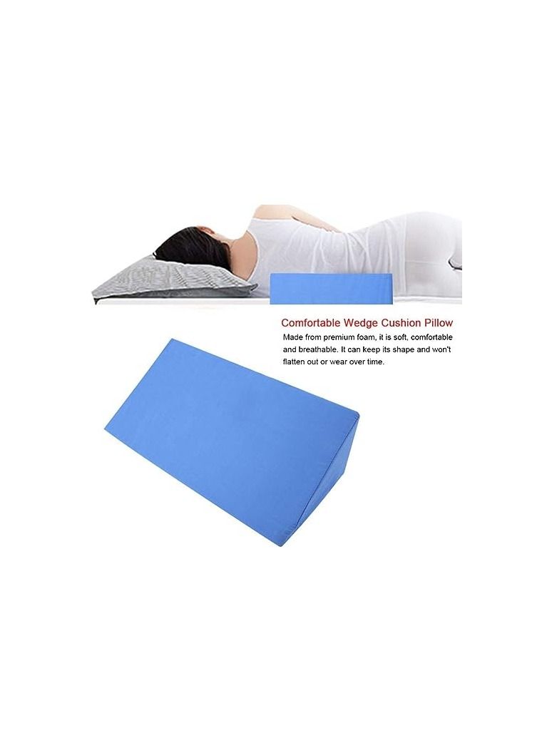 Bed Wedge Pillow with Memory Foam Top,Best for sleeping back and neck pain,Leg Positioning Support Pillow,Post Surgery,Reading,etc,Body Position Wedges for Children,Boys,Girls