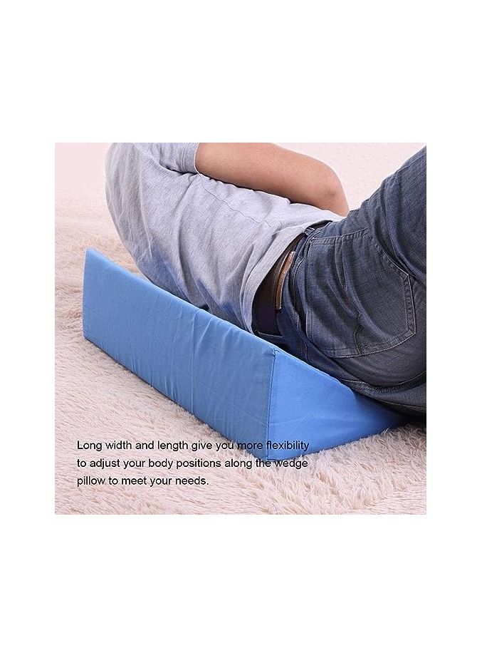 Bed Wedge Pillow with Memory Foam Top,Best for sleeping back and neck pain,Leg Positioning Support Pillow,Post Surgery,Reading,etc,Body Position Wedges for Children,Boys,Girls