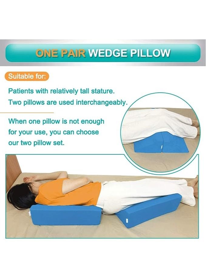 Bed Wedge Pillow with Memory Foam Top,Best for sleeping back and neck pain,Leg Positioning Support Pillow,Post Surgery,Reading,etc,Body Position Wedges for Children,Boys,Girls