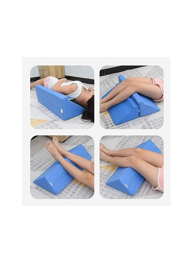 Bed Wedge Pillow with Memory Foam Top,Best for sleeping back and neck pain,Leg Positioning Support Pillow,Post Surgery,Reading,etc,Body Position Wedges for Children,Boys,Girls