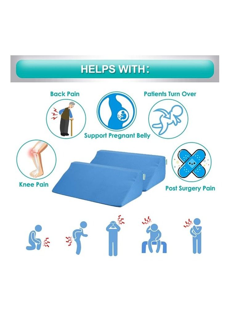 Bed Wedge Pillow with Memory Foam Top,Best for sleeping back and neck pain,Leg Positioning Support Pillow,Post Surgery,Reading,etc,Body Position Wedges for Children,Boys,Girls