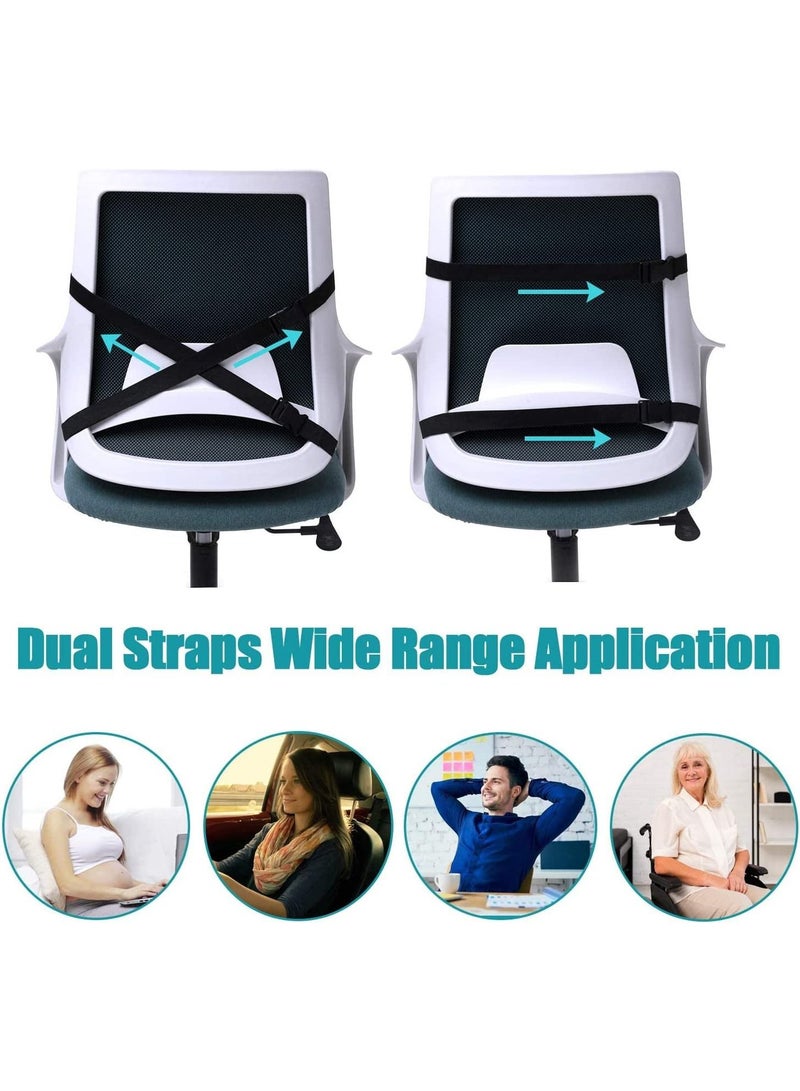 Office Chair Lumbar Support Pillow, Memory Foam Back Cushion, Breathable 3D Mesh Cover, Ergonomic Design Orthopedic Backrest for Lower Back Pain Relief, Chair and Car Seat Backrest