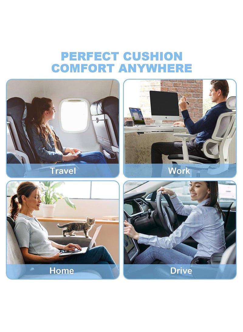 Memory Foam Seat Cushion, Adjustable Non-Slip Coccyx Cushion Pain Relief Cushion for Office Chair, Wheelchair, Car Seat, Gaming And Computer Chairs