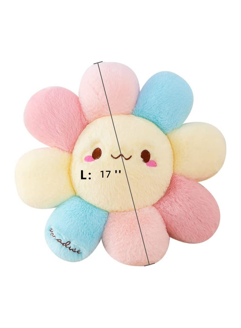 Flower  Pillow, Soft and Comfortable Flower Smiley Cushion Colorful Flower Plush for Home Bedroom Shop Restaurant Decor