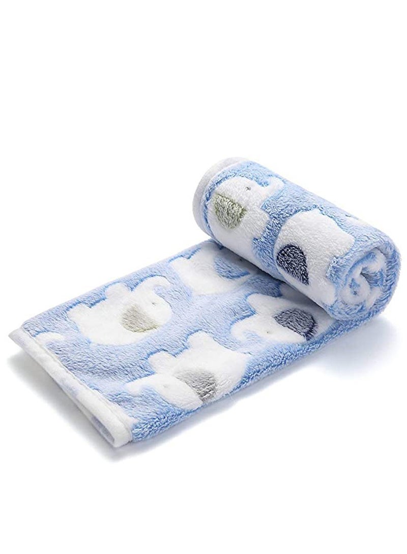 3 Pieces Blankets Super Soft Fluffy Premium Cute Elephant Pattern Pet Blanket Flannel Throw for Dog Puppy Cat