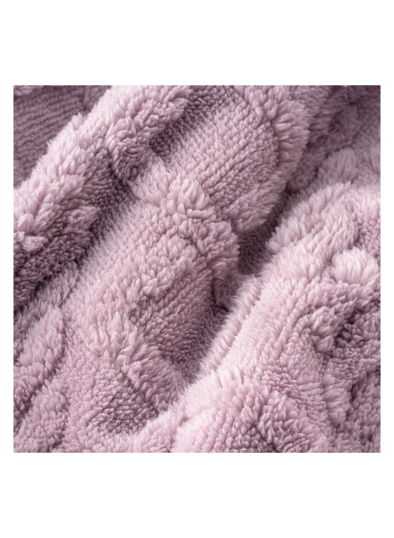 Jacquard Sherpa Blanket Single Size Faux Fur Bed Blanket 160x220cm Flannel Fleece Reversible Blanket Warm and Plush Throw Blanket Lilac