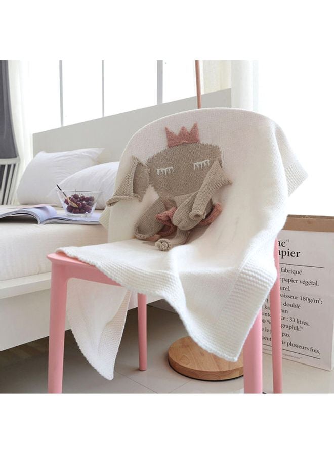 Cute Cartoon Blanket fabric White/Beige 110x130cm